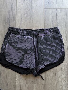 Purple and Black Women's Shorts